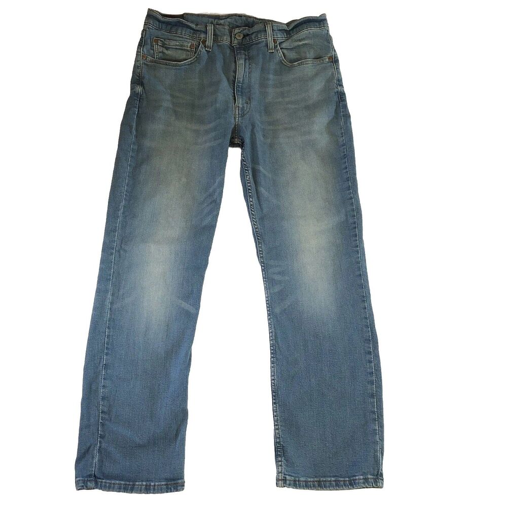 Levis 514 Men 36x29.5 Straight Leg Flex Denim Jeans Medium Light Wash 00514-1286